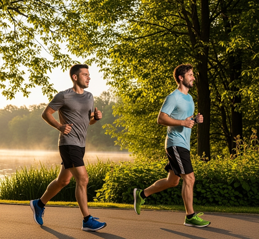 due uomini fanno jogging, esempio di attività fisica fatta in modo sano