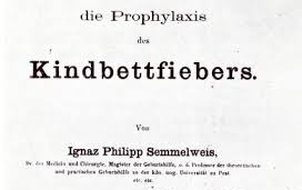 immagine del frontespizio del trattato pubblicato nel 1861 da Semmelweis